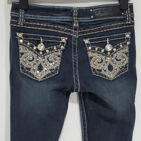 L.a Idol 28x34 Dark Wash Size 3 Boot Cut Jeans - Picture 4 of 7